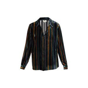 L'Agence Women's Burnout Velvet Striped Blouse SIZE XS